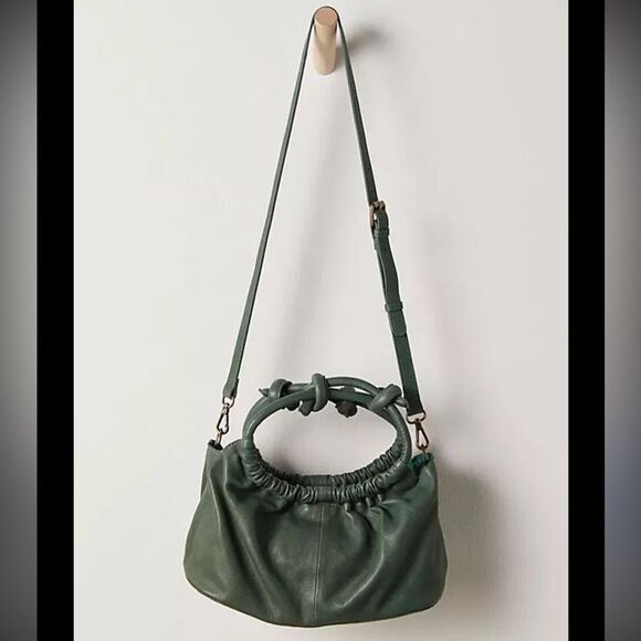 Free People Head Over Heels Leather Crossbody Bag in Green - Picture 1 of 6